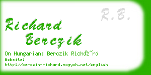 richard berczik business card